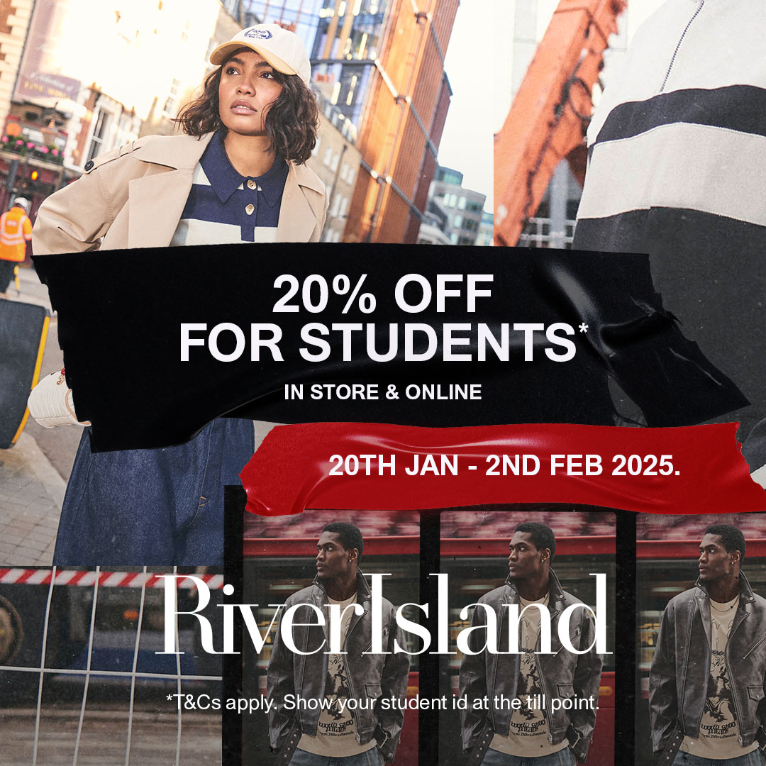 Featured image for “Exclusive Student Discount at River Island 20th Jan – 3rd Feb”